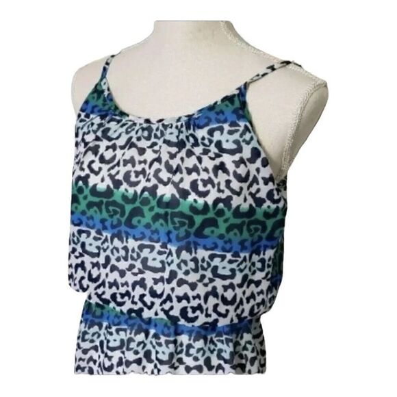 She's Cool Sleeveless Maxi Dress Spaghetti Straps Blue Green Size S Sun Dress - Picture 4 of 9